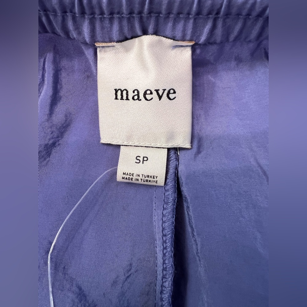 NWT Maeve Anthropologie Wide-Leg Track Pants Purple Size Small Petite - Picture 3 of 12